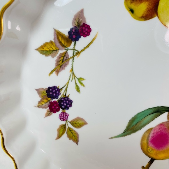 Evesham Gold Quiche Tarte Pie Porcelain Royal Worcester Fruit Gold Trim 10” - Picture 5 of 7